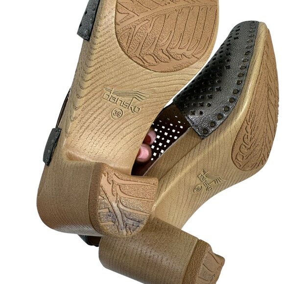 Dansko Teagan Womens Open-Toe Metallic Slingback Block Heel Sandals - Size 39 - Picture 11 of 11